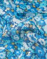 floral scarf, lightweight scarf, summer scar, cottage core scarf, delicate scarf, gold accents scarf